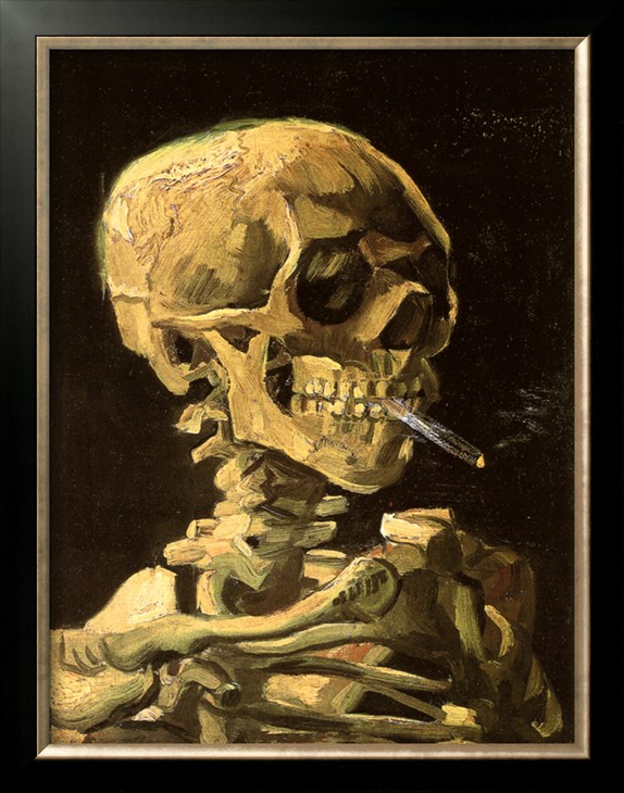 Skull With Burning Cigarette By Vincent Van Gogh